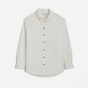 Madewell Women’s Oversized Button-Up Shirt in Oxford  Size XS in White NWT